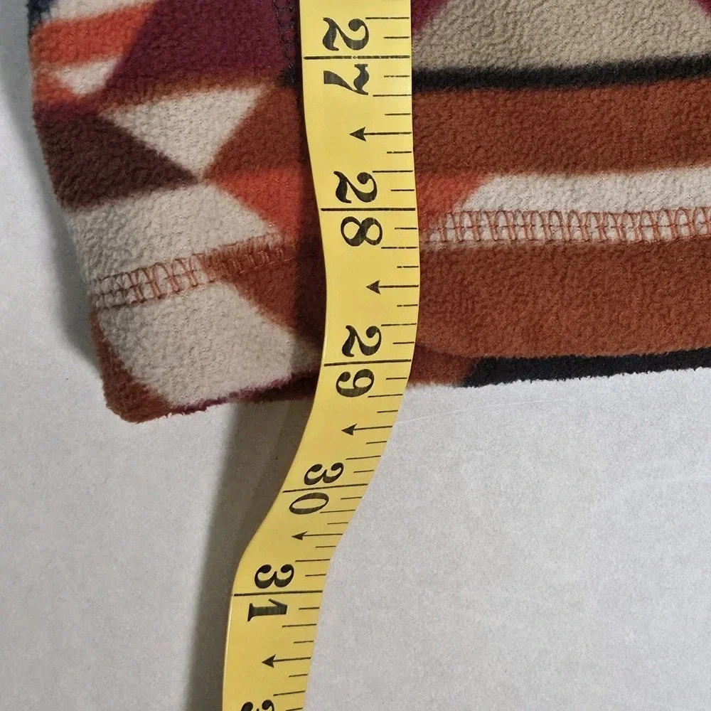 Eddie Bauer Mens Quest 1/4 Zip Fleece Aztec Geometric Southwestern XLT Orange